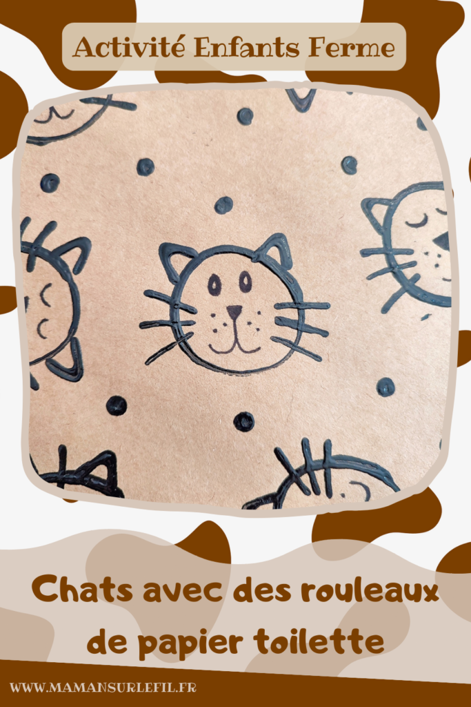 Activité créative et manuelle enfants - Peindre des chats avec des empreintes de rouleaux de papier toilette - Peinture et dessin - Techniques de peinture rigolotes - Coton tige pour les points - Récup' de rouleau de pq - Chats noirs et Kraft pour un thème Halloween - Bricolage facile et rapide pour un thème sur les animaux de la ferme, domestiques ou Halloween - Arts visuels et atelier Maternelle et élémentaire - Créativité - Cycle 1 ou 2 - tutoriel photos - mslf