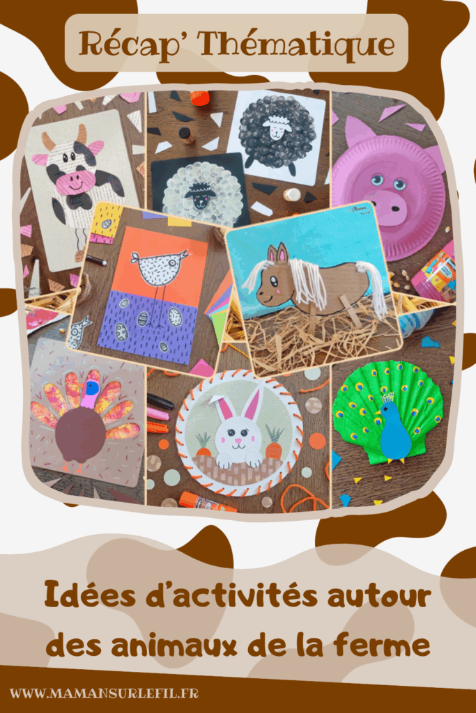 Récapitulatif Animaux de la ferme : Cochons, chevaux, ânes, vaches, poules, poussins, coqs, moutons, dindons, paons, maïs - idées activités lectures jeux sur un thème donné - différents types d'activités : sensorielle, créative, récup, peinture... - jeux à imprimer - Graphisme - Bricolages, peinture, dessin DIY - arts visuels et bricolages - littérature jeunesse - jeux de société - récap sur le fil - mslf