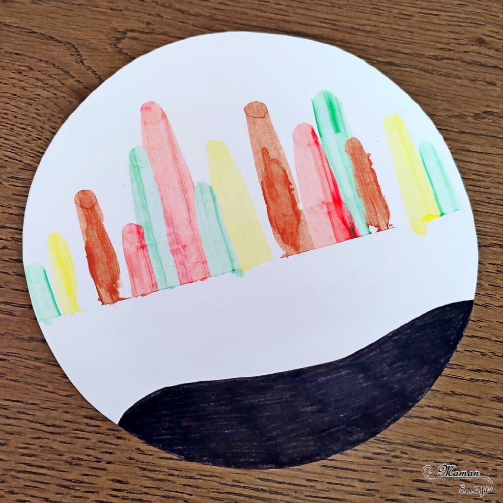 Activité créative et manuelle enfants - Arbres d'automne à la peinture étalée - Peinture à la raclette, règle ou bout de carton - Arts visuels en cercle - dessin et graphismes - Tableau automnal avec une technique de peinture rigolote - Récup', recyclage, surcyclage - Découpage, peinture, collage, Arts visuels - Bricolage - Thème Automne, forêt, arbres - Bricolage facile et rapide - Arts visuels et atelier Maternelle et élémentaire - Créativité - Cycle 1 ou 2 - tutoriel photos et vidéos - mslf