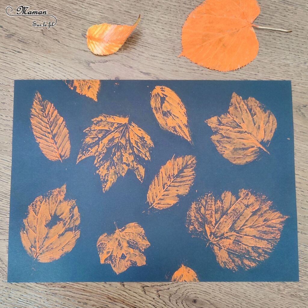 Activité créative et manuelle enfants - Empreintes de feuilles à la peinture et contours - Peindre avec de la gouache en stick et la nature - feuilles mortes d'automne - Dessin et graphisme - Effet aborigène pour un tableau automnal - Land art, atelier nature - Arts visuels - Bricolage - Thème Automne, forêt, arbres - Bricolage facile et rapide - Arts visuels et atelier Maternelle et élémentaire - Créativité - Cycle 1 ou 2 - tutoriel photos - mslf