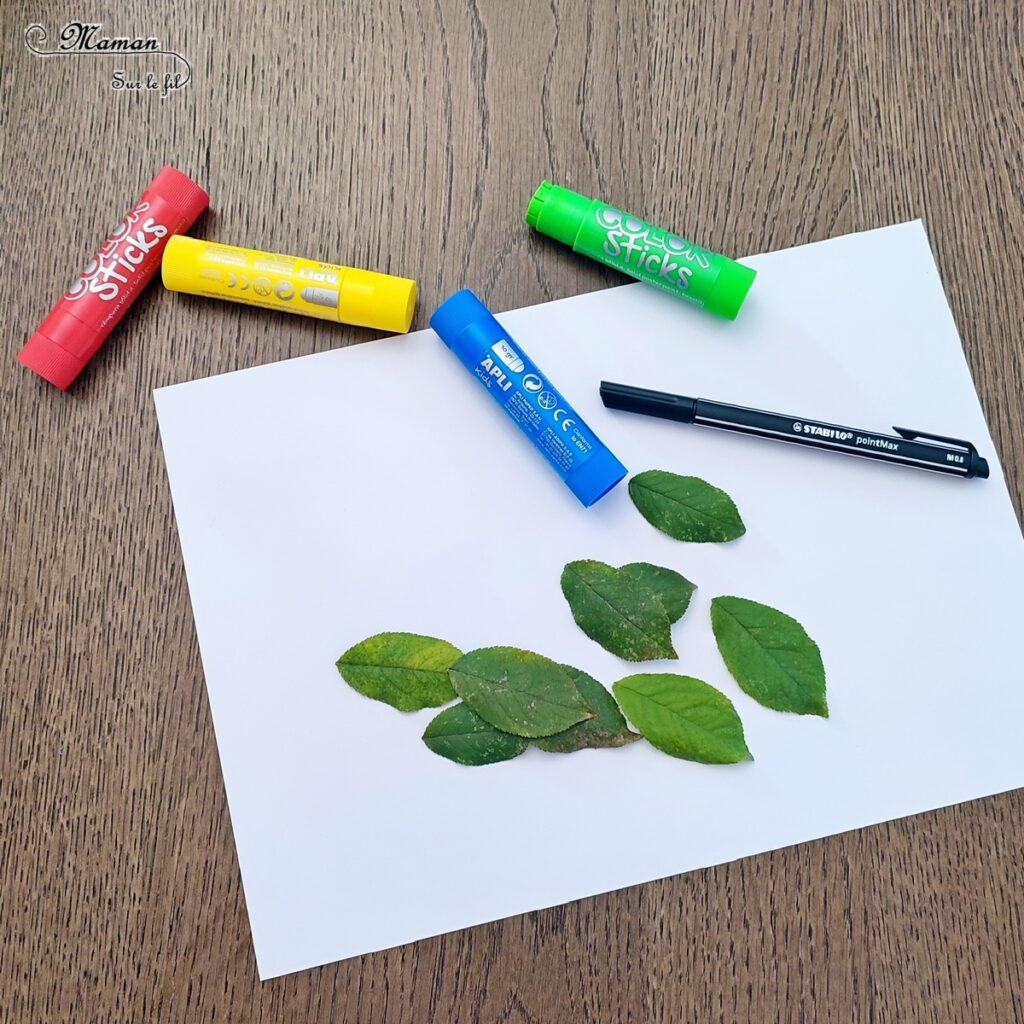 Activité créative et manuelle enfants - Peindre une guirlande lumineuse avec des empreintes de feuilles d'automne - Peinture, graphismes et dessins - Peindre une guirlande électrique avec de la gouache en stick et la nature - feuilles mortes d'automne - Activité de transition entre l'automne et Noël ou la nouvelle année - Land art, atelier nature - Arts visuels - Bricolage - Thème Décorations de Noël, arbres, feuilles, hiver, Noël, nouvel an, cartes de bonne année, de vieux - Bricolage facile et rapide - Arts visuels et atelier Maternelle et élémentaire - Créativité - Cycle 1 ou 2 - tutoriel photos - mslf