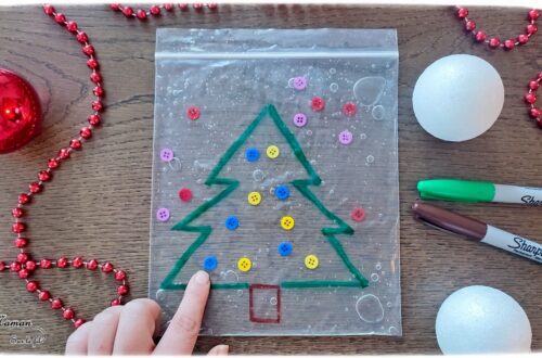 Activité créative, manuelle et sensorielle enfants - Sapin sensoriel à décorer à volonté - Sac congélation, boutons et gel à coiffer - Jeu et atelier DIY pour travailler diverses compétences : sensoriel libre, dénombrement, tri couleurs - Pour patienter avant Noël - Récup' - Arts visuels - Thème hiver, Avent, Noël, sapins - Bricolage facile - Arts visuels et atelier Maternelle et élémentaire - Créativité - Cycle 1 ou 2 - tutoriel photos et vidéo - mslf