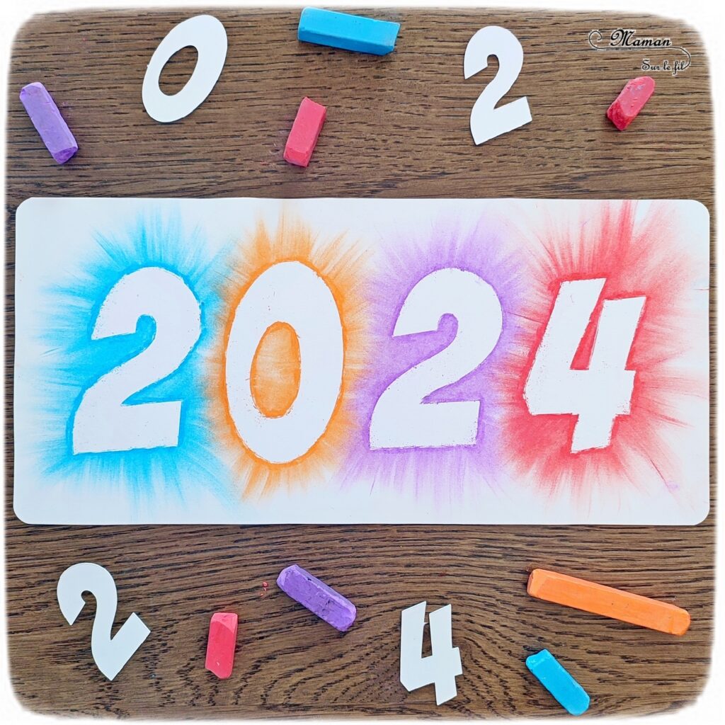 Carte Bonne année 2024 en pastels étalés {Activité} - Maman Sur Le Fil