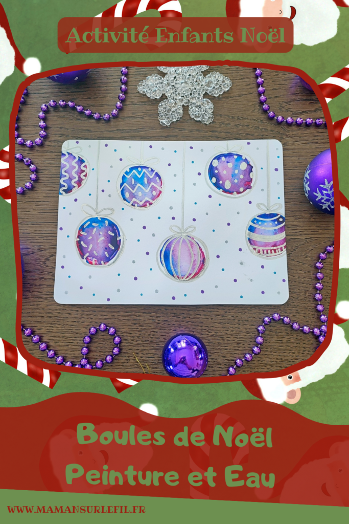 Activité créative et manuelle enfants - Peindre des boules de Noël Effet bulles avec peinture et eau - Technique de peinture récup' effet aquarelle - Recyclage et surcyclage de rouleaux de papier toilette en carton - Dessin et graphismes argentés - Carte de voeux - Arts visuels - Bricolage - Thème Hiver, Noël - Bricolage facile et rapide - Arts visuels et atelier Maternelle et élémentaire - Créativité - Cycle 1 ou 2 - tutoriel photos - mslf