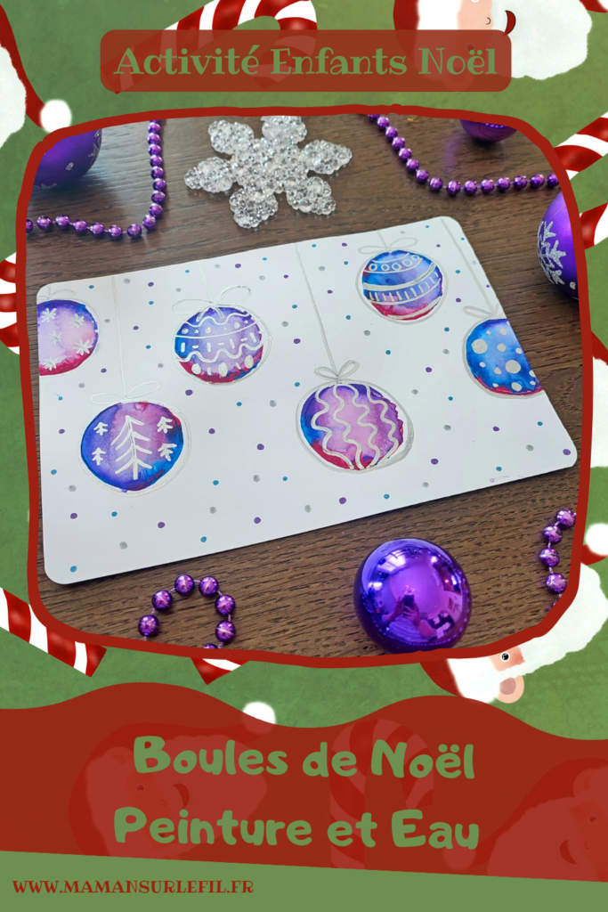 Activité créative et manuelle enfants - Peindre des boules de Noël Effet bulles avec peinture et eau - Technique de peinture récup' effet aquarelle - Recyclage et surcyclage de rouleaux de papier toilette en carton - Dessin et graphismes argentés - Carte de voeux - Arts visuels - Bricolage - Thème Hiver, Noël - Bricolage facile et rapide - Arts visuels et atelier Maternelle et élémentaire - Créativité - Cycle 1 ou 2 - tutoriel photos - mslf