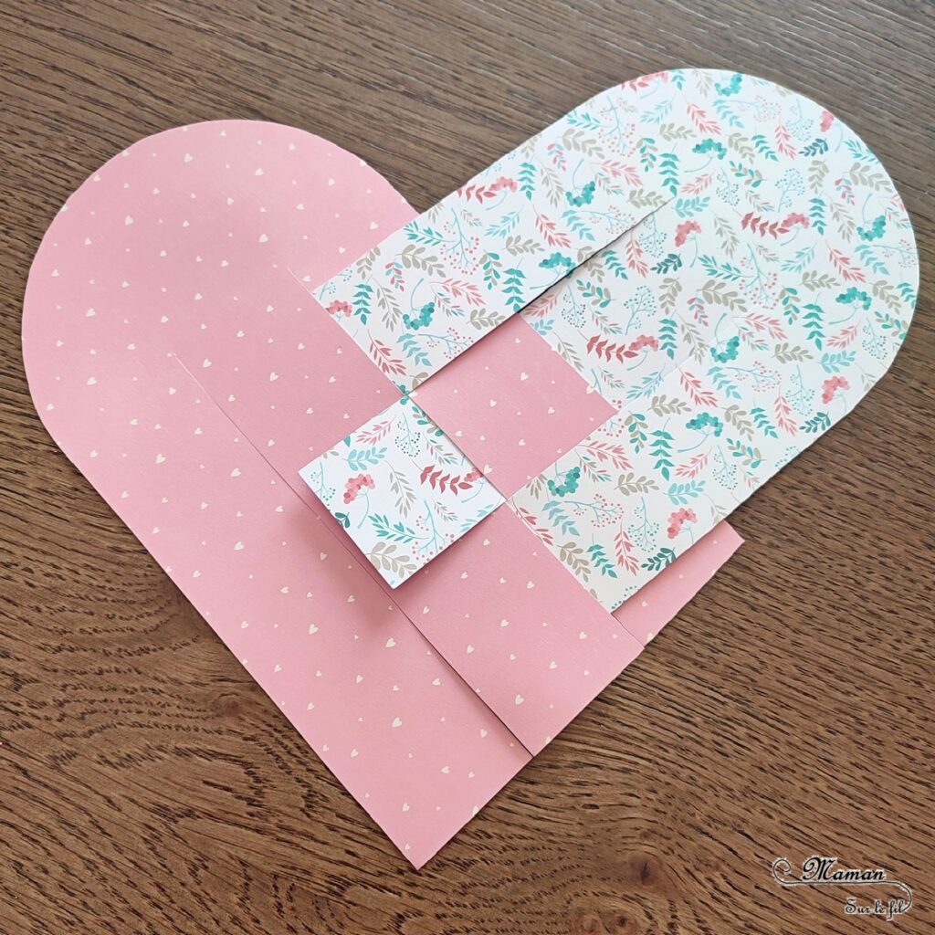 Fabriquer des coeurs tissés en papier pour la Saint-Valentin ou tout autre occasion : activité créative et manuelle enfants - Carte DIY avec découpage, collage, tissage de papier - Arts visuels et Bricolage maternelle ou élémentaire (cycles 1, 2 et 3) - Géométrie, utilisation d'un compas et d'une règle - Thème Saint-Valentin, Amour, Amitié, à offrir - Créativité - tutoriel photos - mslf