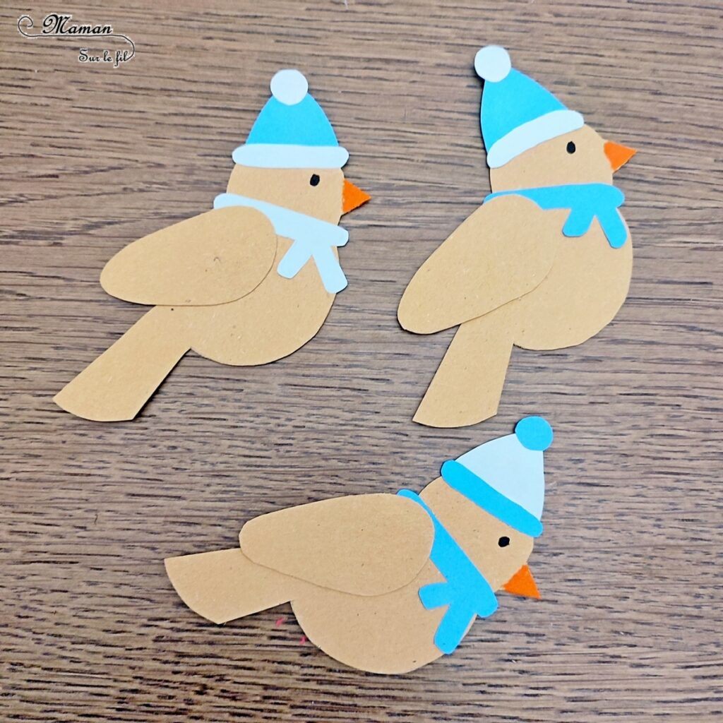 Fabriquer des petits oiseaux d'hiver frigorifiés et frileux : activité créative et manuelle enfants - Bricolage et décoration à base de papier, de récup' de carton, d'éléments de la nature et de corde - Suspension, recyclage et surcyclage - Land art - Couleurs hivernales Bleu, Kraft et blanc - Décorations Noël et Hiver - Arts visuels et Bricolage - Thème hiver, Noël - Bricolage facile - Arts visuels et atelier Maternelle et élémentaire - Créativité - Cycle 1 ou 2 - tutoriel photos - mslf