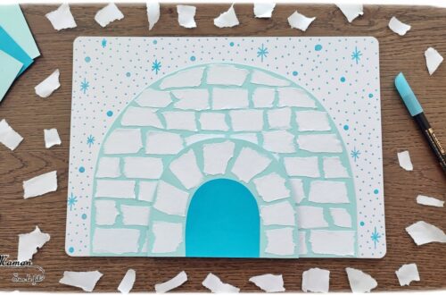 Créer un igloo en papier déchiré : activité créative, récup' et manuelle enfants - Déchirer, découper et coller du papier - Découpage et collage - Chutes de papier blanc - Dessin et graphismes - Arts visuels et Bricolage - Thème hiver, neige, froid, banquise, arctique et antarctique - Arts visuels et atelier Maternelle et élémentaire - Créativité - Cycle 1 ou 2 - tutoriel photos - mslf