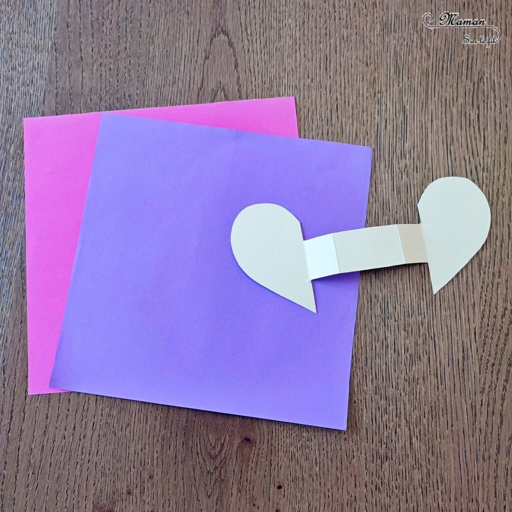 Fabriquer des cartes Coeurs qui s'ouvrent : activité créative et manuelle enfants - Bricolage DIY et cadeau Fait Maison - Découpage, pliage, collage de papier pour une carte d'amour - Message caché à l'intérieur du coeur - Cadeau, carte à offrir pour la Saint Valentin, la fête des mères, pères, grands-mères-, grands-pères... - Arts visuels et Bricolage maternelle ou élémentaire (cycles 1, 2 et 3) - Thème Saint-Valentin, Amour, Amitié, à offrir - Créativité - tutoriel photos et vidéos - mslf