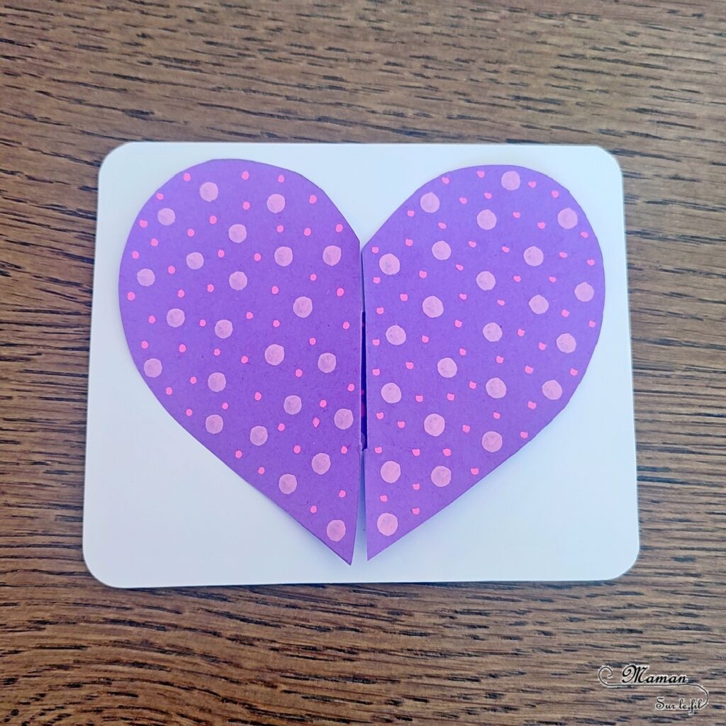 Fabriquer des cartes Coeurs qui s'ouvrent : activité créative et manuelle enfants - Bricolage DIY et cadeau Fait Maison - Découpage, pliage, collage de papier pour une carte d'amour - Message caché à l'intérieur du coeur - Cadeau, carte à offrir pour la Saint Valentin, la fête des mères, pères, grands-mères-, grands-pères... - Arts visuels et Bricolage maternelle ou élémentaire (cycles 1, 2 et 3) - Thème Saint-Valentin, Amour, Amitié, à offrir - Créativité - tutoriel photos et vidéos - mslf