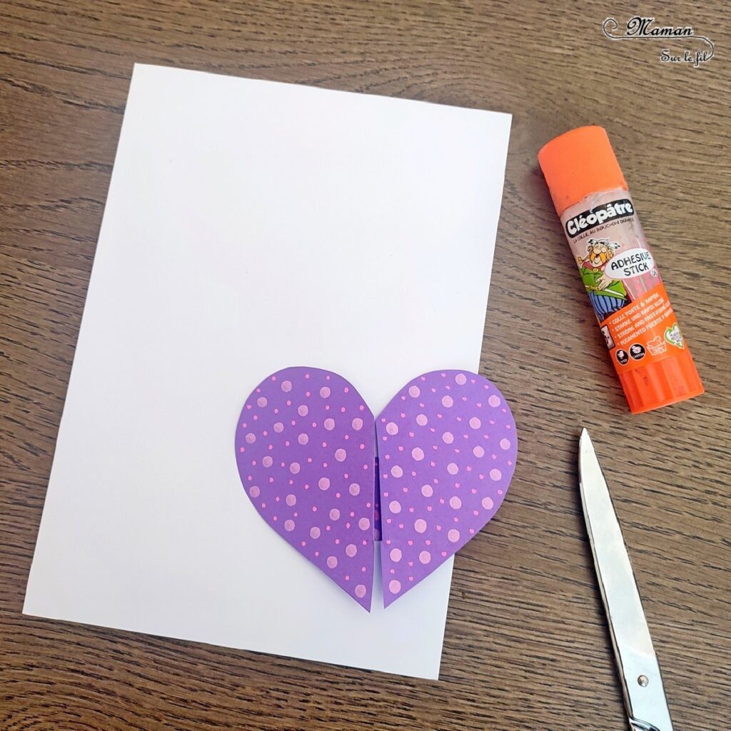 Fabriquer des cartes Coeurs qui s'ouvrent : activité créative et manuelle enfants - Bricolage DIY et cadeau Fait Maison - Découpage, pliage, collage de papier pour une carte d'amour - Message caché à l'intérieur du coeur - Cadeau, carte à offrir pour la Saint Valentin, la fête des mères, pères, grands-mères-, grands-pères... - Arts visuels et Bricolage maternelle ou élémentaire (cycles 1, 2 et 3) - Thème Saint-Valentin, Amour, Amitié, à offrir - Créativité - tutoriel photos et vidéos - mslf