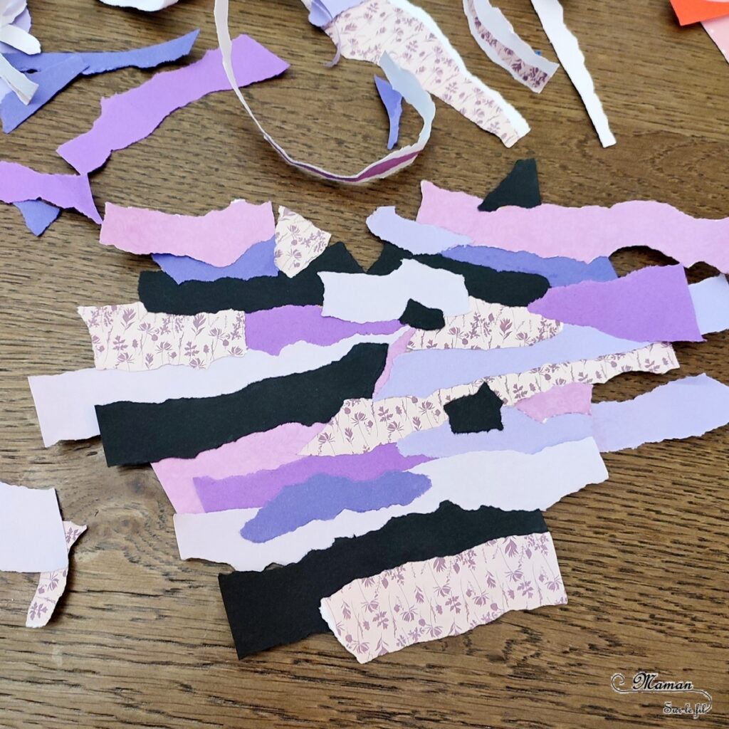 Fabriquer des coeurs en papier déchiré pour la Saint-Valentin ou tout autre occasion : activité créative et manuelle enfants - Récup' de carton et de chutes de papier divers - Déchirer et coller du papier - Carte DIY - Fait maisons - Arts visuels et Bricolage maternelle ou élémentaire (cycles 1, 2 et 3) - Thème Saint-Valentin, Amour, Amitié, à offrir - Créativité - tutoriel photos - mslf