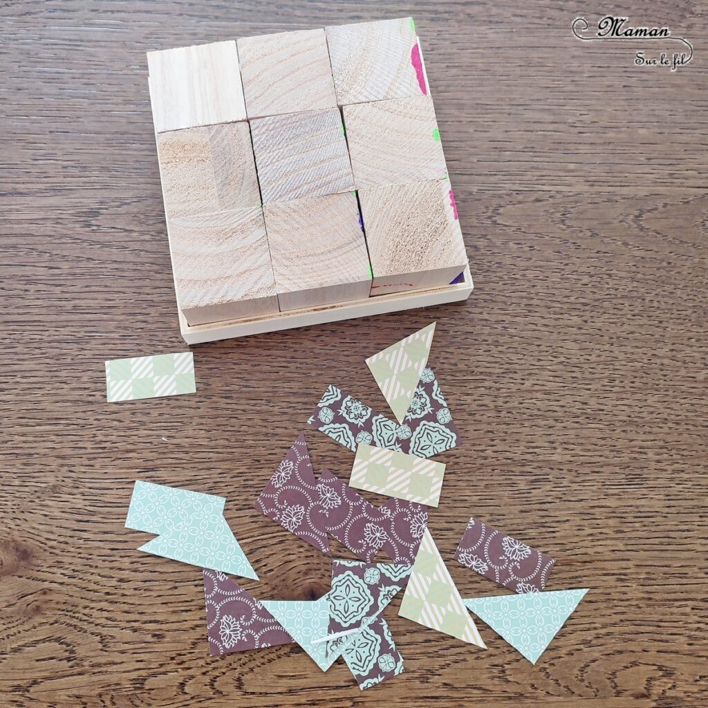 Fabriquer des cubes en bois multi-jeux : activité créative et manuelle enfants - Jeux DIY - Puzzle avec peinture et pochoirs - Morpion Insectes (abeilles et coccinelles) - Tableaux à inventer et imaginer : papiers à motifs ou peinture - Puzzle logique deux niveaux avec gommettes : papillons et fleurs - Jeux faits maison Thème Printemps - Arts visuels et Bricolage - Arts visuels et atelier Maternelle et élémentaire - Créativité - Cycle 1 ou 2 - Matériel chez Creavea - tutoriel photos - mslf