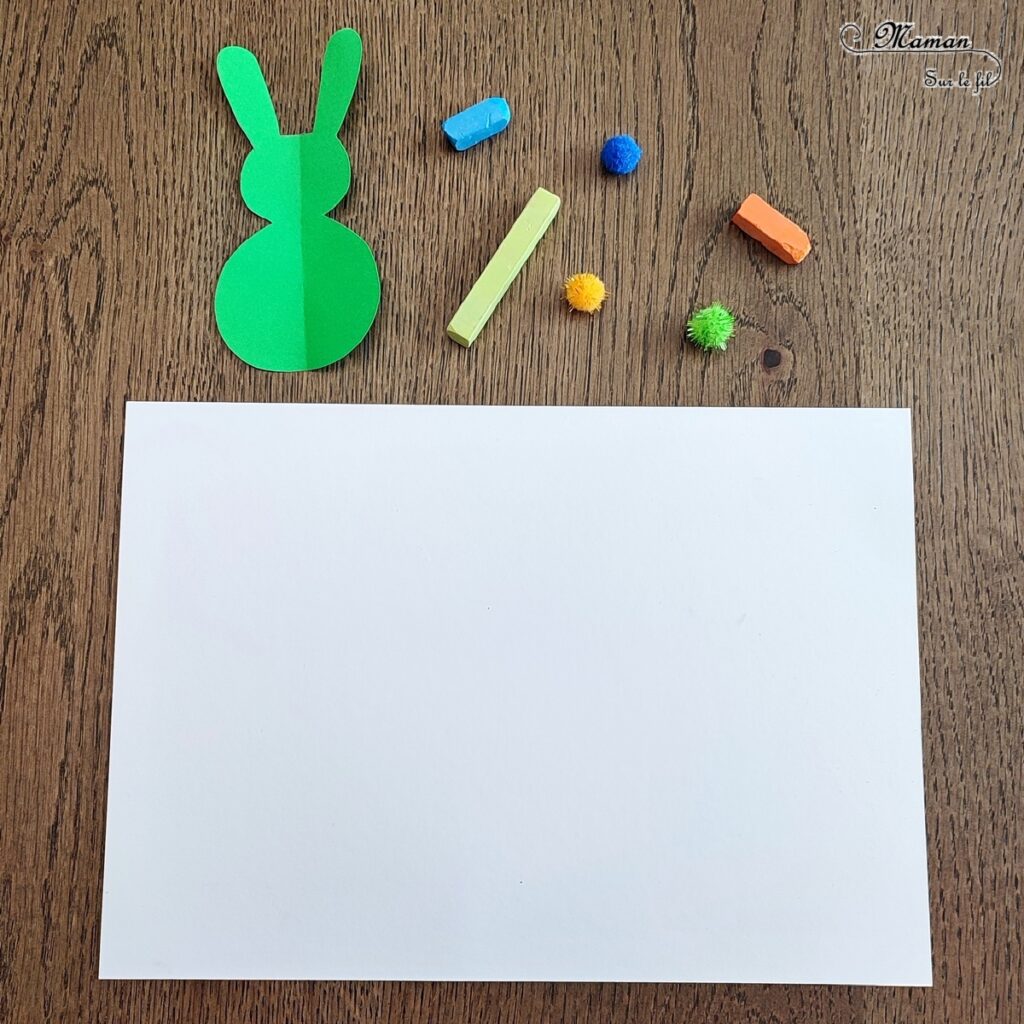 Créer des lapins de Pâques aux pastels étalés : activité créative et manuelle enfants - Technique des pastels étalés au doigt pour un effet lumineux - Pompons pour la queue et le côté mignon - Récup' de chutes de papier pour les pochoirs - Graphismes, découpage, collage - Arts visuels et Bricolage - Thème Pâques et animaux de la ferme - Bricolage facile et rapide - Arts visuels et atelier Maternelle et élémentaire - Créativité - Cycle 1 ou 2 - tutoriel photos - mslf