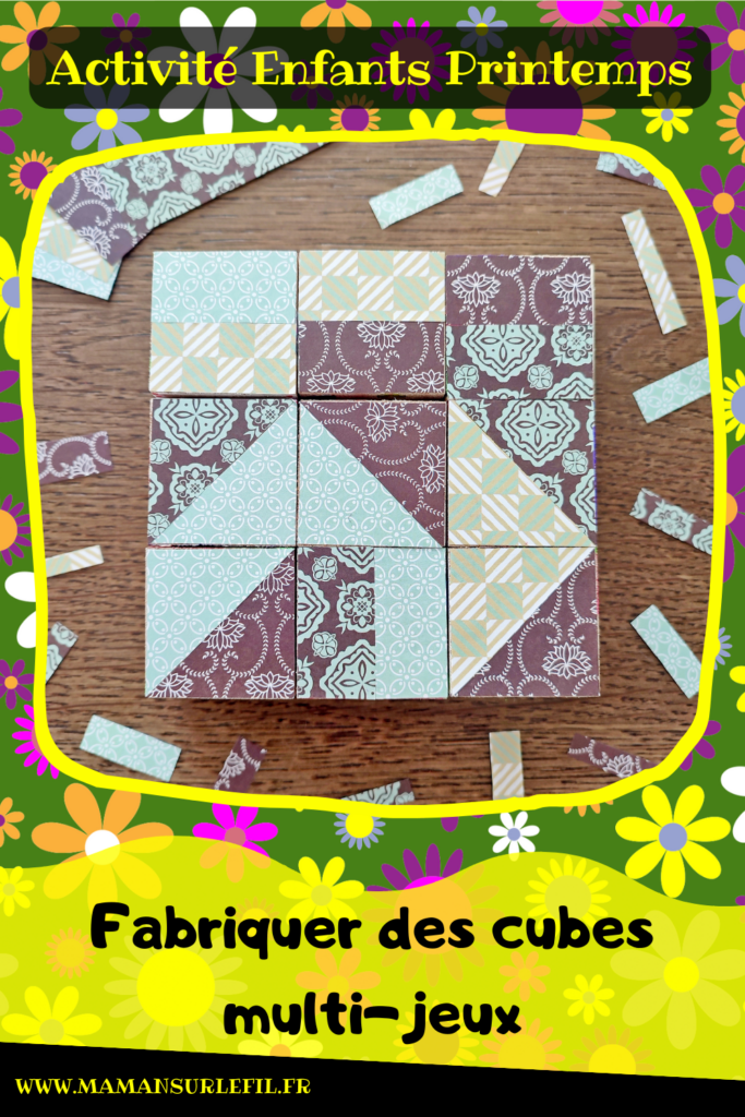 Fabriquer des cubes en bois multi-jeux : activité créative et manuelle enfants - Jeux DIY - Puzzle avec peinture et pochoirs - Morpion Insectes (abeilles et coccinelles) - Tableaux à inventer et imaginer : papiers à motifs ou peinture - Puzzle logique deux niveaux avec gommettes : papillons et fleurs - Jeux faits maison Thème Printemps - Arts visuels et Bricolage - Arts visuels et atelier Maternelle et élémentaire - Créativité - Cycle 1 ou 2 - Matériel chez Creavea - tutoriel photos - mslf