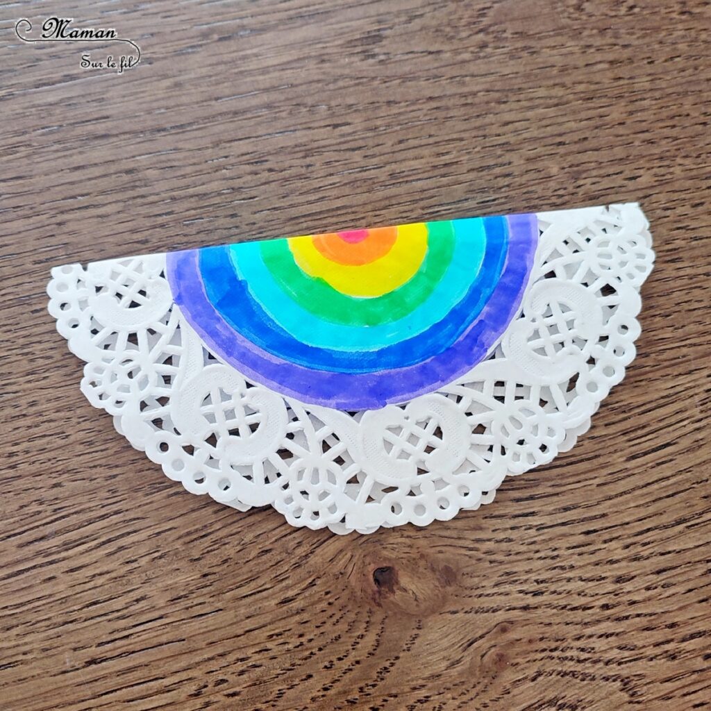 Fabriquer des papillons avec des napperons : activité créative, récup' et manuelle enfants - Version tout blanc ou arc-en-ciel - Coloriage, pliage, collage - Bricolage sympa et rigolo - Arts visuels Maternelle et cycle 2 - Thème Insectes et petites bêtes, jardin, printemps, météo, arc-en-ciel - Arts visuels et atelier Maternelle et élémentaire - Créativité - Cycle 1 ou 2 - tutoriel photos - mslf