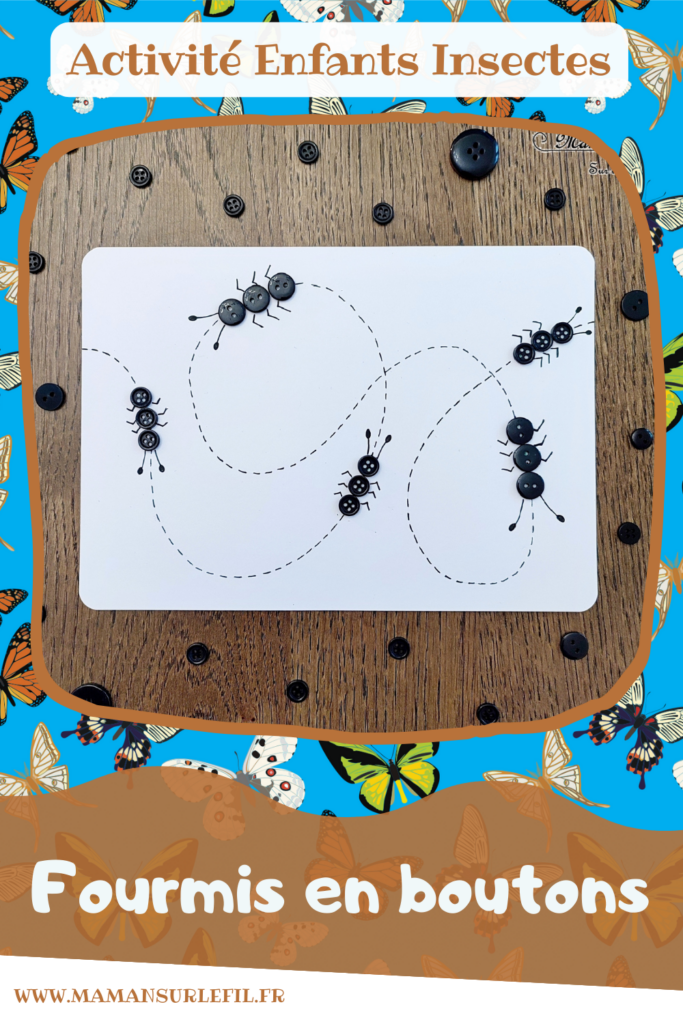 Créer des fourmis avec des boutons : activité créative, récup' et manuelle enfants - Dessin, graphismes, pointillés - Collage de boutons - Petit tableau rapide tout en noir et blanc - Bricolage sympa et facile - Arts visuels Maternelle et cycle 2 - Thème Insectes et petites bêtes, jardin, printemps - Arts visuels et atelier Maternelle et élémentaire - Créativité - Cycle 1 ou 2 - tutoriel photos - mslf
