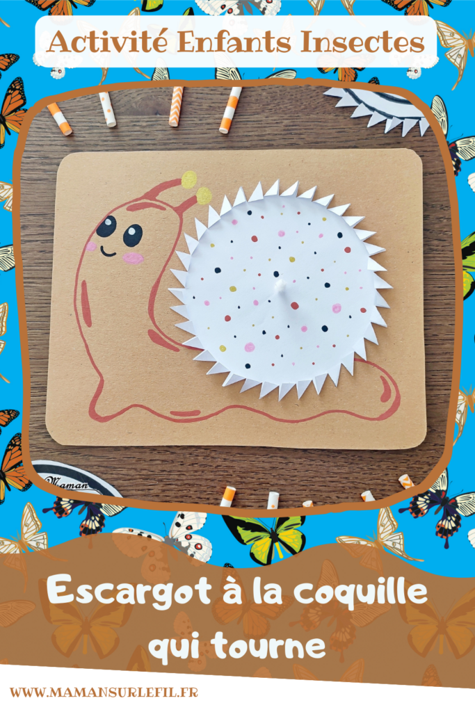 Fabriquer un escargot à la coquille qui tourne : activité créative, récup' et manuelle enfants - Géométrie, cercle, compas ou utilisation du gabarit fourni - PDF gratuit à imprimer - Découpage, dessin - Récup', recyclage, surcyclage de carton - Travail du souffle avec une paille - Bricolage sympa et rigolo - Arts visuels Maternelle et cycle 2 - Thème Insectes et petites bêtes, jardin, printemps, automne - Arts visuels et atelier Maternelle et élémentaire - Créativité - Cycle 1 ou 2 - tutoriel photos et vidéo - mslf