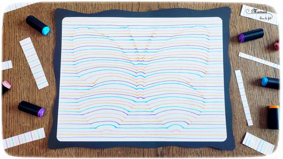 Dessiner un papillon en 3D façon Illusion d'optique : activité créative, dessin et manuelle enfants - Tracer le contour du papillon, puis des lignes horizontales régulières - Utilisation d'une règle - Graphismes - Lignes droites puis courbes - Algorithme couleurs - Technique de dessin facile - Arts visuels Maternelle et cycle 2 - Thème Insectes et petites bêtes, jardin, printemps - Arts visuels et atelier Maternelle et élémentaire - Créativité - Cycle 1 ou 2 - tutoriel photos - mslf