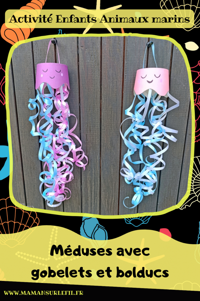 Fabriquer des méduses avec des gobelets et du bolduc : activité créative, récup' et manuelle enfants - Recyclage et surcyclage de gobelets ou verres en carton - Filaments, Tentacules avec des rubans Bolducs pour emballages cadeaux - Décoration, suspension DIY Fait maison - Thème animaux marins, poissons, été, aquarium, mer, océan - Bricolage sympa et facile - Arts visuels Maternelle et cycle 2 - Arts visuels et atelier Maternelle et élémentaire - Créativité - Cycle 1 ou 2 - tutoriel photos et vidéos - mslf