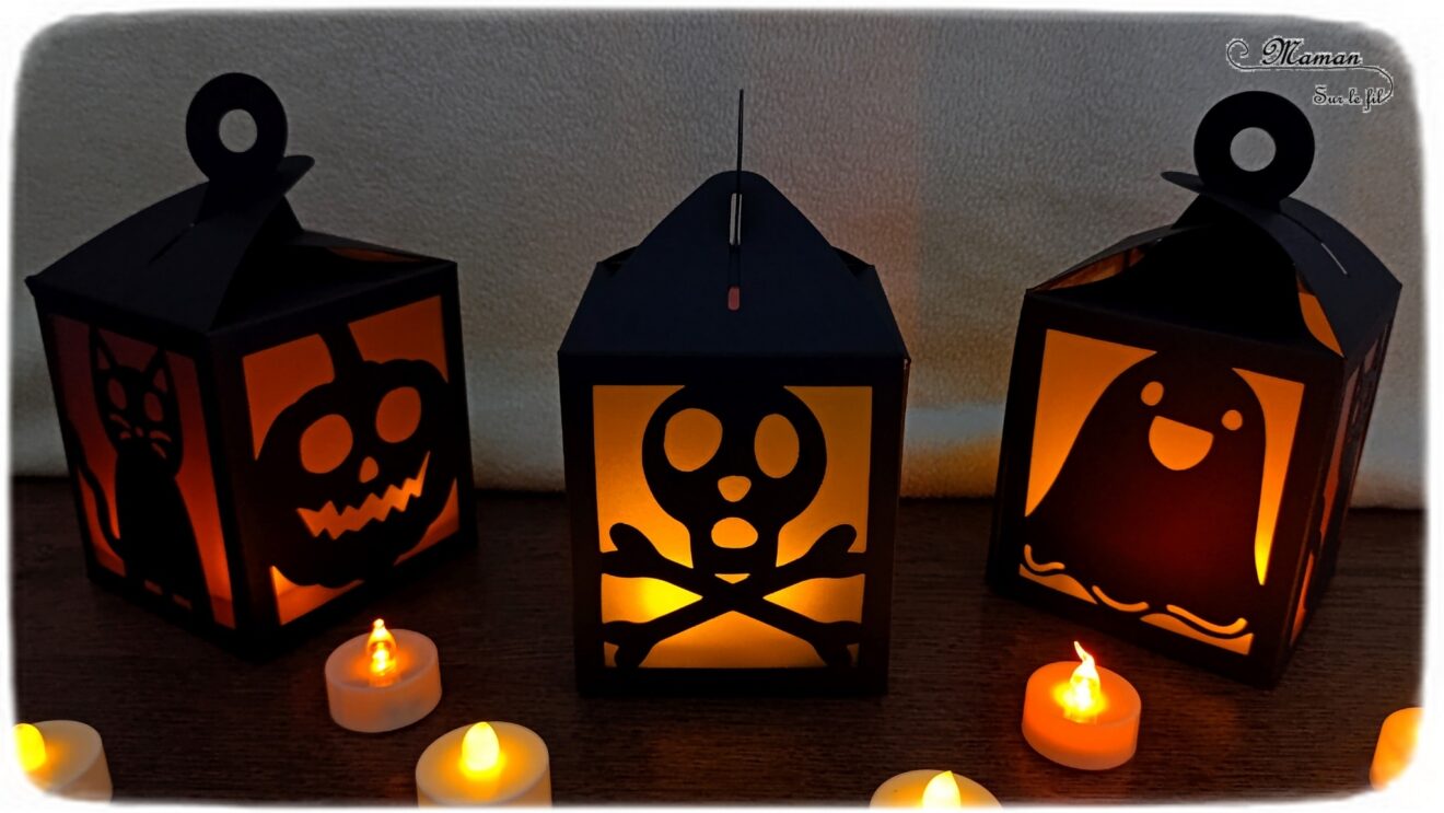 4 Pièces Lanterne Halloween LED, Suspendre Lanterne Decoration