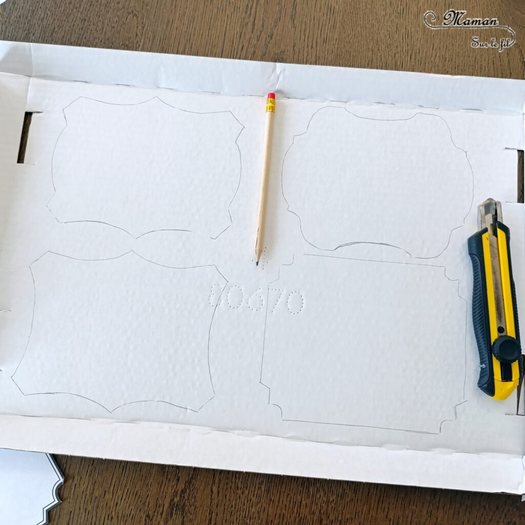 Fabriquer une galerie de portraits de bonhommes de neige : activité créative, récup' et manuelle enfants - Tableaux avec cadres à l'ancienne en carton - Surcyclage, recyclage - Découpage, collage, peinture, dessin - Géométrie, cercles, compas - Décoration hivernale DIY - Thème hiver, neige - Bricolage et décoration sympa et facile - Arts visuels Maternelle et cycle 2 - Maternelle et élémentaire - Créativité - Cycle 1 ou 2 - tutoriel photos - mslf