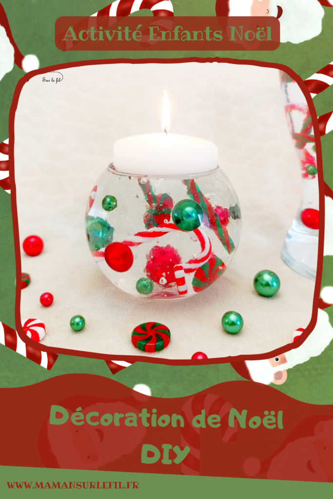 Décoration DIY de Noël : les vases magiques avec des perles d'eau : activité créative et manuelle enfants - Décoration faite maison facile - Vases et bougies aux couleurs de Noël, façon sucres d'orge - Perles d'eau, figurines en résine, eau, bougies flottantes - Bricolage facile, magique, rapide et rigolo - Expériences - Thème Noël - Bricolage et décoration sympa et facile - Arts visuels Maternelle et cycle 2 - Maternelle et élémentaire - Créativité - Cycle 1 ou 2 - tutoriel photos et vidéo - mslf
