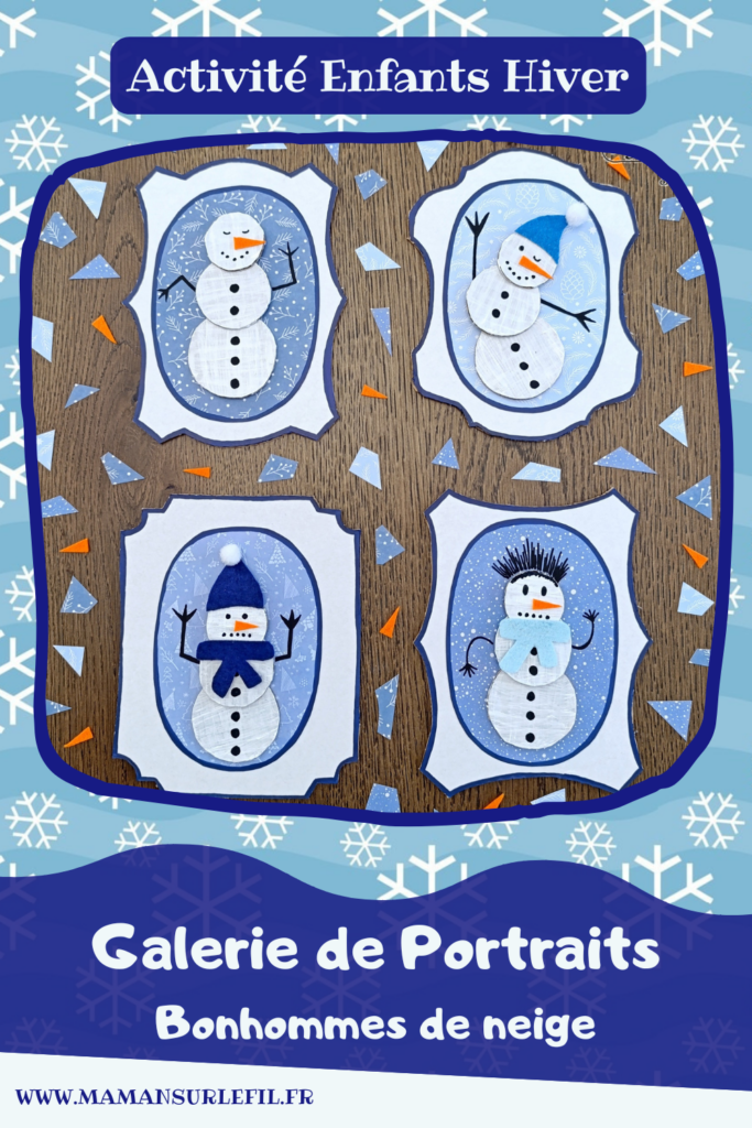 Fabriquer une galerie de portraits de bonhommes de neige : activité créative, récup' et manuelle enfants - Tableaux avec cadres à l'ancienne en carton - Surcyclage, recyclage - Découpage, collage, peinture, dessin - Géométrie, cercles, compas - Décoration hivernale DIY - Thème hiver, neige - Bricolage et décoration sympa et facile - Arts visuels Maternelle et cycle 2 - Maternelle et élémentaire - Créativité - Cycle 1 ou 2 - tutoriel photos - mslf