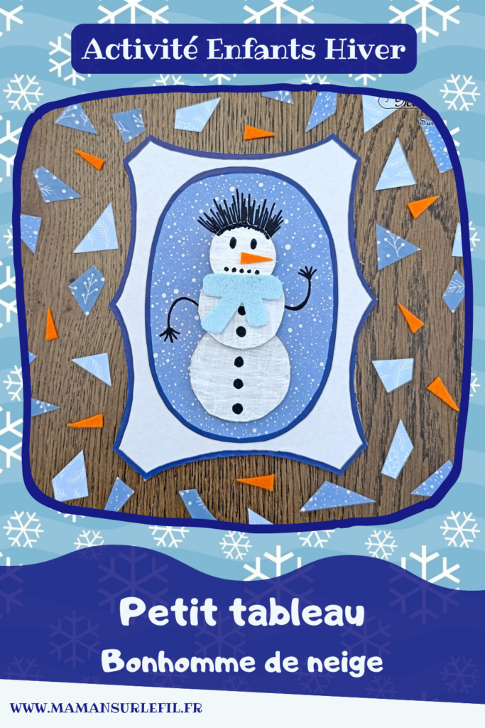 Fabriquer une galerie de portraits de bonhommes de neige : activité créative, récup' et manuelle enfants - Tableaux avec cadres à l'ancienne en carton - Surcyclage, recyclage - Découpage, collage, peinture, dessin - Géométrie, cercles, compas - Décoration hivernale DIY - Thème hiver, neige - Bricolage et décoration sympa et facile - Arts visuels Maternelle et cycle 2 - Maternelle et élémentaire - Créativité - Cycle 1 ou 2 - tutoriel photos - mslf