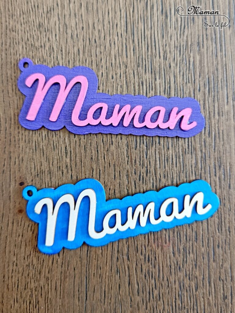 Kit Porte-clés "Maman" en bois à offrir : activité créative et manuelle enfants - Le kit vient de chez 10 Doigts - Peinture, Collage - Bricolage et cadeau DIY - Bricolage Fait maison à offrir - Fête des mères - Thème Fêtes, amour - Bricolage sympa et facile - Arts visuels Maternelle et cycle 2 - Maternelle et élémentaire - Créativité - Cycle 1 ou 2 - tutoriel photos - mslf