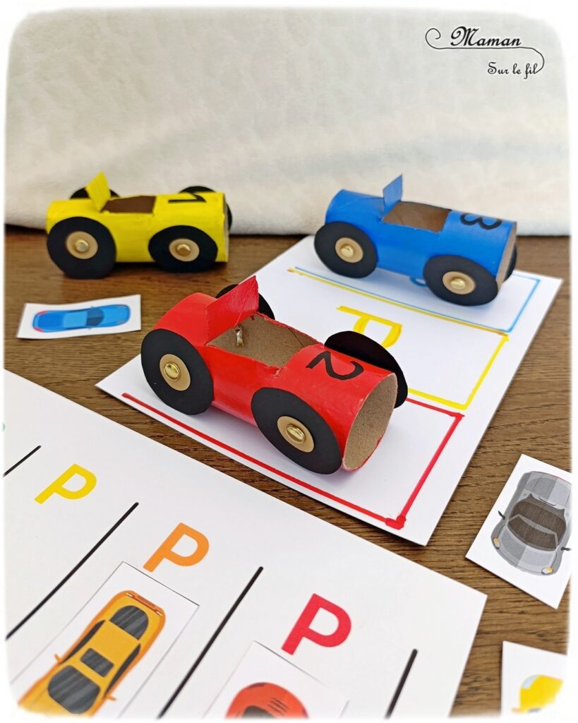 Fabriquer des voitures en récup' de rouleaux de PQ et les utiliser pour des activités pédagogiques : activité créative, recyclage et manuelle enfants - Peinture et surcyclage de rouleaux de papier toilette en carton - Bricolage rigolo et activités autour des couleurs et du dénombrement - Chiffres de 1 à 3 - Livret d'activités pour maternelle et préscolaire autour des véhicules - Thème Voitures et Véhicules - Bricolage et décoration sympa et facile - Arts visuels maternelle et élémentaire - Cycles 1 et 2 - Créativité - tutoriel photos et vidéo - mslf