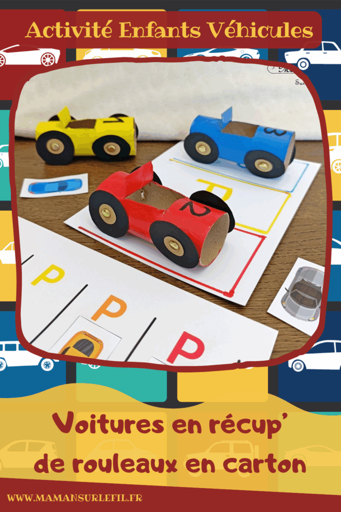 Fabriquer des voitures en récup' de rouleaux de PQ et les utiliser pour des activités pédagogiques : activité créative, recyclage et manuelle enfants - Peinture et surcyclage de rouleaux de papier toilette en carton - Bricolage rigolo et activités autour des couleurs et du dénombrement - Chiffres de 1 à 3 - Livret d'activités pour maternelle et préscolaire autour des véhicules - Thème Voitures et Véhicules - Bricolage et décoration sympa et facile - Arts visuels maternelle et élémentaire - Cycles 1 et 2 - Créativité - tutoriel photos et vidéo - mslf