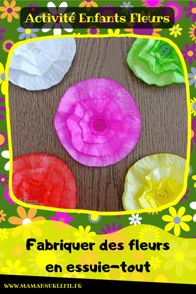 Fabriquer des fleurs avec des feuilles d'essuie-tout + activités de classement par couleurs : activité créative, nature, pédagogique et manuelle enfants - Tracé et découpage de cercles dans du Sopaline - Coloriage des bords aux feutres - Application d'eau au pinceau - Coeur fait avec un bouton -Chasse aux couleurs dans le jardin (fleurs, feuilles, trèfles, herbes...) - Land art et nature - Cartes avec Photos de fleurs à classer par couleur pour compléter - Jeu Repère les couleurs pour les plus grands - Jeux PDF à imprimer Simple, coloré et joli - Thème Fleurs, printemps, couleurs - Bricolage et décoration sympa et facile - Arts visuels maternelle et élémentaire - Cycles 1 et 2 - Créativité - tutoriel photos - mslf