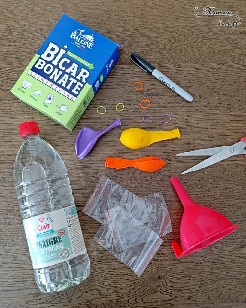 Fabriquer des poissons-globes qui gonflent comme par magie : activité créative, rigolote et manuelle enfants - Expérience ludique avec ballons, vinaigre blanc et bicarbonate - Bricolage facile et rigolo - Sciences pour les plus jeunes - Dessins - Thème poissons, animaux marins, mer, océans, été, 1er avril - Bricolage et décoration sympa et facile - Arts visuels maternelle et élémentaire - Cycles 1 et 2 - Créativité - tutoriel photos et vidéo - mslf