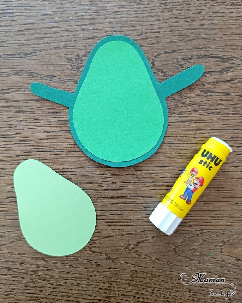 Fabriquer un petit avocat mignon et son bébé : activité créative, récup et manuelle enfants - Recyclage, surcyclage d'une coquille de noix pour le noyau - Découpage et collage de papier - Petite surprise cachée dans son ventre : bonbon, pompons, bébé avocat - Land Art et Nature - Thème Fruits et légumes, potager, printemps, été - Bricolage et décoration sympa et facile - Arts visuels maternelle et élémentaire - Cycles 1 et 2 - Créativité - tutoriel photos et vidéo - mslf