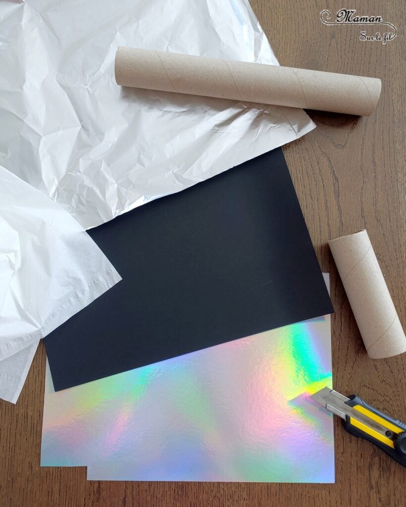 Fabriquer un micro en récup' : activité créative, récup et manuelle enfants - Recyclage, surcyclage d'un rouleau de papier toilette en carton (rouleau de PQ) - Bricolage rapide pour la fête de la musique - Découpage et collage de papier - Mouchoirs, essuie-tout, papier alu - Thème Fête de la musique, chant - Bricolage et décoration sympa et facile - Arts visuels maternelle et élémentaire - Cycles 1 et 2 - Créativité - tutoriel photos - mslf