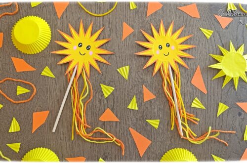 Fabriquer des baguettes magiques Soleils avec des caissettes à cupcakes : activité créative et manuelle enfants - Recyclage, surcyclage de papier bulle - Découpage et collage - Bâtonnets en bois et bouts de laine pour la décoration - Thème météo, ciel, soleil, été - Bricolage et décoration sympa et facile - Arts visuels maternelle et élémentaire - Cycles 1 et 2 - Créativité - tutoriel photos - mslf