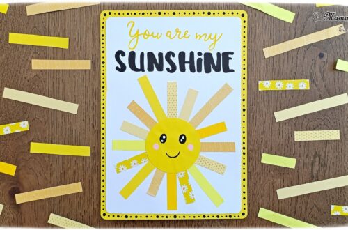 Créer une carte DIY You are my sunshine : activité créative et manuelle enfants - Soleil en bandes de papiers divers - Utilisation de chutes de papier - Géométrie, utilisation de la règle et du compas - Découpage et collage - Calligraphie - Carte à offrir à ceux qu'on aime - Cadeau fait maison - Thème météo, ciel, soleil, été, fête des mères, pères, parents - Bricolage et décoration sympa et facile - Arts visuels maternelle et élémentaire - Cycles 1 et 2 - Créativité - tutoriel photos - mslf