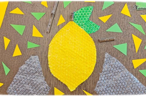 Créer un citron avec du papier à bulles et de la peinture : activité créative, récup et manuelle enfants - Recyclage, surcyclage de papier bulle - Découpage et collage de papier - Peinture sur papier à bulles - Bâton pour la queue du citron - Land Art et Nature - Thème Fruits et légumes, potager, printemps, été - Bricolage et décoration sympa et facile - Arts visuels maternelle et élémentaire - Cycles 1 et 2 - Créativité - tutoriel photos - mslf