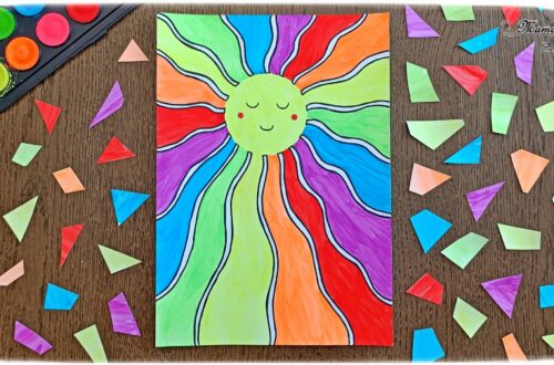 Peindre un soleil Arc-en-ciel : activité créative, peinture et manuelle enfants - Utilisation d'un compas - Dessins en noir - Couleurs avec palette de peinture pour enfants - Type Aquarelle - Dessin mignon - Contraste noir et couleurs - Thème météo, ciel, soleil, été, printemps - Bricolage et décoration sympa et facile - Arts visuels maternelle et élémentaire - Cycles 1 et 2 - Créativité - tutoriel photos - mslf