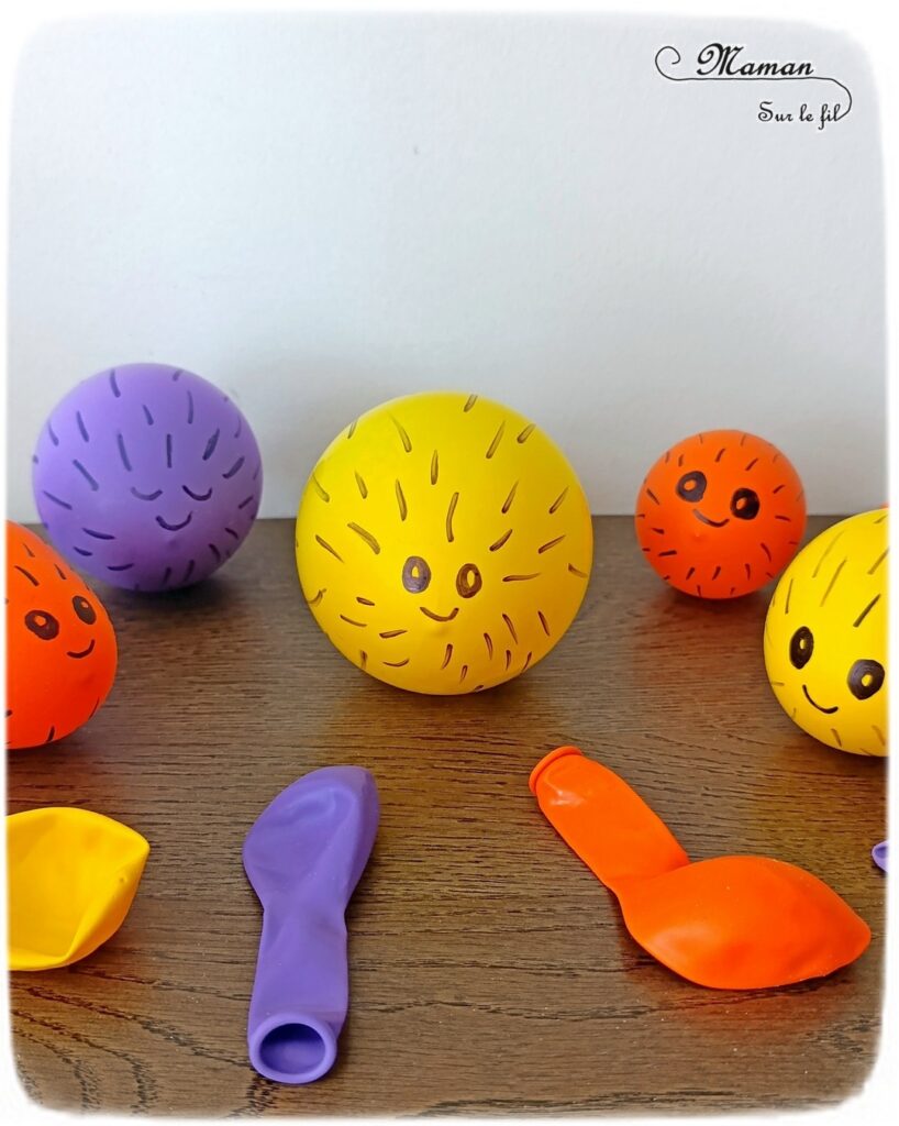 Fabriquer des poissons-globes qui gonflent comme par magie : activité créative, rigolote et manuelle enfants - Expérience ludique avec ballons, vinaigre blanc et bicarbonate - Bricolage facile et rigolo - Sciences pour les plus jeunes - Dessins - Thème poissons, animaux marins, mer, océans, été, 1er avril - Bricolage et décoration sympa et facile - Arts visuels maternelle et élémentaire - Cycles 1 et 2 - Créativité - tutoriel photos et vidéo - mslf