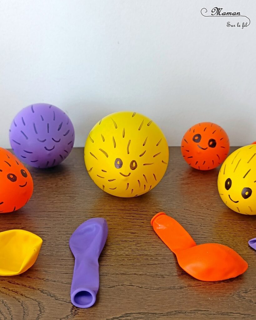 Fabriquer des poissons-globes qui gonflent comme par magie : activité créative, rigolote et manuelle enfants - Expérience ludique avec ballons, vinaigre blanc et bicarbonate - Bricolage facile et rigolo - Sciences pour les plus jeunes - Dessins - Thème poissons, animaux marins, mer, océans, été, 1er avril - Bricolage et décoration sympa et facile - Arts visuels maternelle et élémentaire - Cycles 1 et 2 - Créativité - tutoriel photos et vidéo - mslf