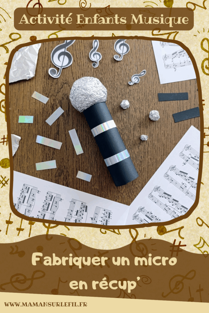 Fabriquer un micro en récup' : activité créative, récup et manuelle enfants - Recyclage, surcyclage d'un rouleau de papier toilette en carton (rouleau de PQ) - Bricolage rapide pour la fête de la musique - Découpage et collage de papier - Mouchoirs, essuie-tout, papier alu - Thème Fête de la musique, chant - Bricolage et décoration sympa et facile - Arts visuels maternelle et élémentaire - Cycles 1 et 2 - Créativité - tutoriel photos - mslf
