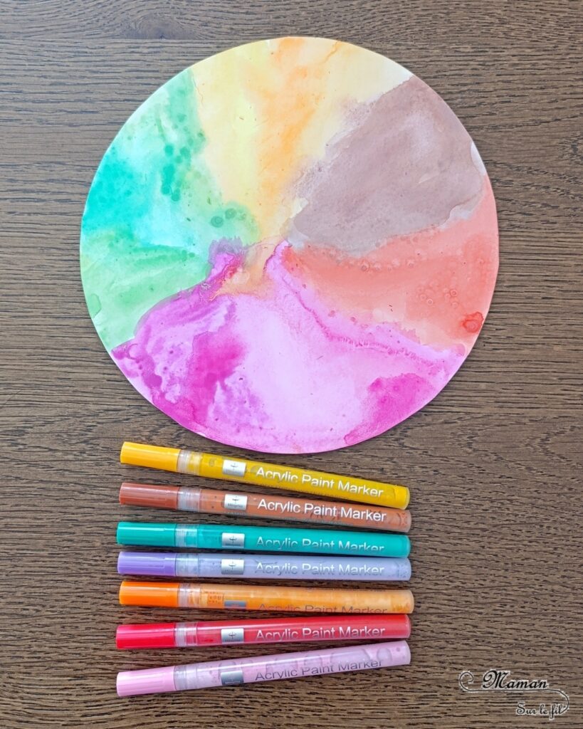 Créer une glace italienne qui change de couleurs : activité créative, peinture et manuelle enfants - Peinture et bricolage ludique avec roue qui tourne - Peinture type aquarelle, géométrie avec tracé de cercle, découpage, dessin et graphismes, attache parisienne - Bricolage facile et rigolo - Thème alimentation, gourmandises sucrées, glaces, été - Bricolage et décoration sympa et facile - Arts visuels maternelle et élémentaire - Cycles 1 et 2 - Créativité - tutoriel photos et vidéo - mslf