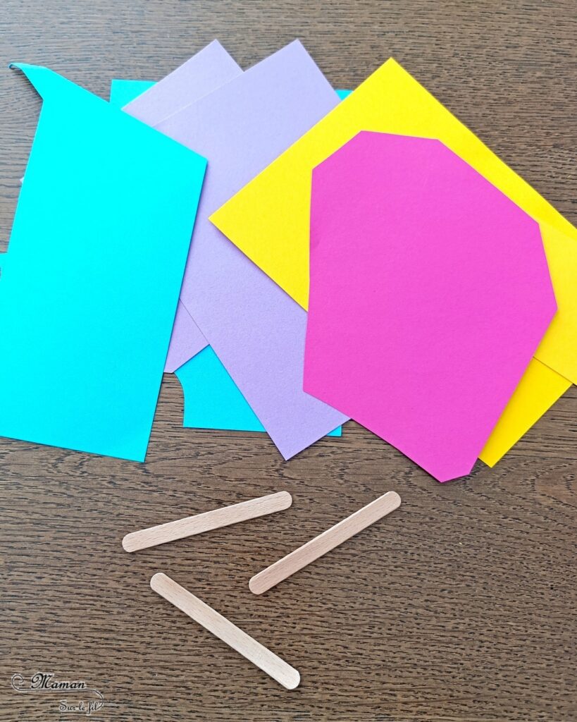 Créer des glaces rigolotes et colorées en papier : activité créative, récup' et manuelle enfants - Recyclage et surcyclage de chutes de papier et de bâtonnets de glace en bois - Découpage et collage pour la glace, le nappage et les gros yeux rigolos - Dessin des pupilles et de la bouche - Collage du bâtonnet de glace - Bricolage facile et rigolo - Thème alimentation, gourmandises sucrées, glaces, été - Bricolage et décoration sympa et facile - Arts visuels maternelle et élémentaire - Cycles 1 et 2 - Créativité - tutoriel photos - mslf