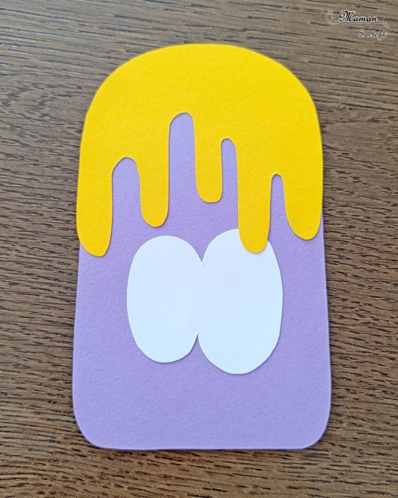 Créer des glaces rigolotes et colorées en papier : activité créative, récup' et manuelle enfants - Recyclage et surcyclage de chutes de papier et de bâtonnets de glace en bois - Découpage et collage pour la glace, le nappage et les gros yeux rigolos - Dessin des pupilles et de la bouche - Collage du bâtonnet de glace - Bricolage facile et rigolo - Thème alimentation, gourmandises sucrées, glaces, été - Bricolage et décoration sympa et facile - Arts visuels maternelle et élémentaire - Cycles 1 et 2 - Créativité - tutoriel photos - mslf
