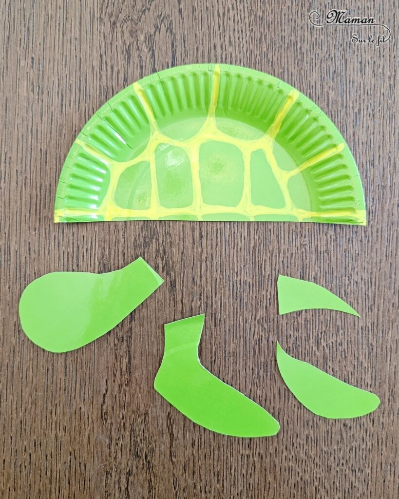 Fabriquer des tortues marines avec des assiettes en carton : activité créative, récup' et manuelle enfants - Recyclage et Surcyclage d'assiettes en carton - Déjà colorées ou alors à peindre - Peinture Verte - Découpage, collage, dessin - Bricolage facile et rigolo - Thème animaux marins, océans, mer, été - Bricolage et décoration sympa et facile - Arts visuels maternelle et élémentaire - Cycles 1 et 2 - Créativité - tutoriel photos - mslf