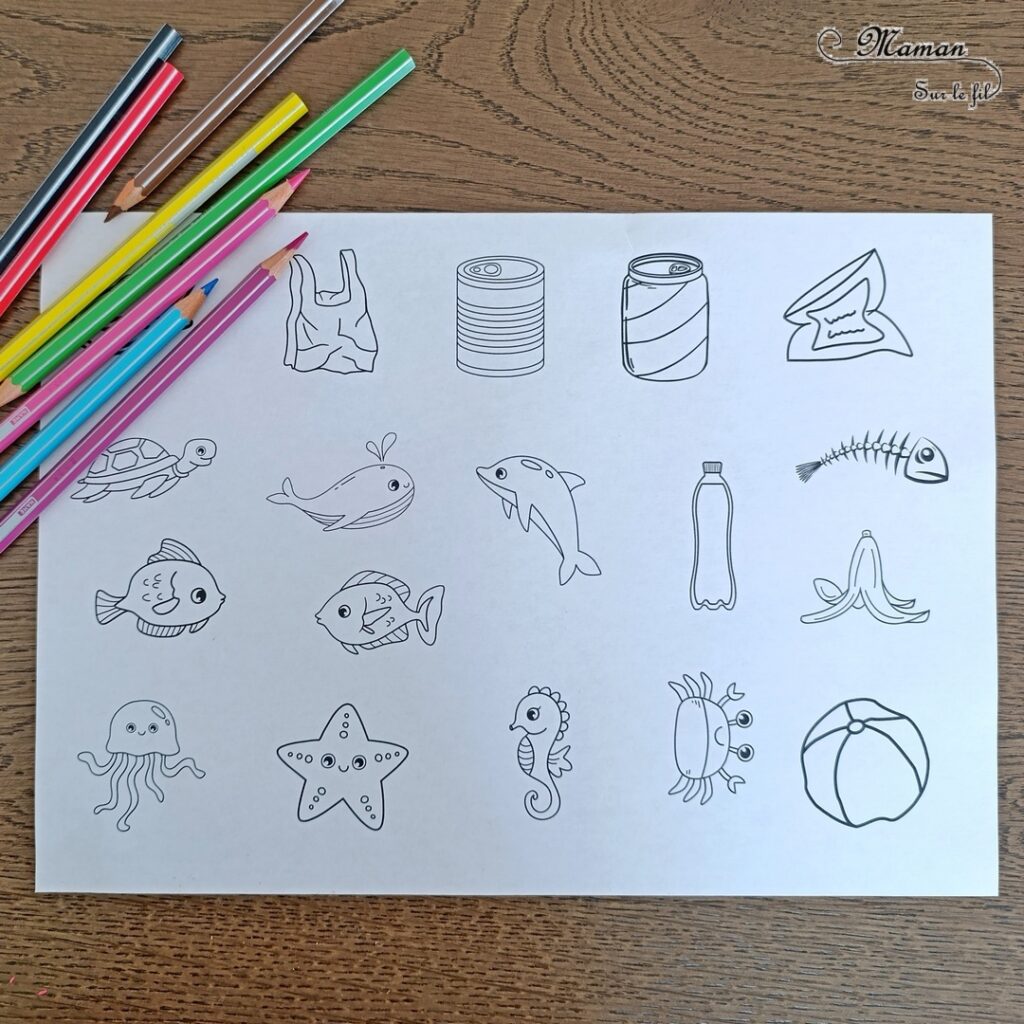 Fabriquer un jeu DIY - La pêche aux déchets : activité créative, peinture, récup' et manuelle enfants - Permet d'aborder l'importance de la protection des océans et des animaux marins, le respect de l'environnement, l'écologie, la gestion et le tri des déchets - Recyclage, surcyclage d'une boite en carton - Peinture, coloriage, dessin, découpage, collage - Pêche à la ligne avec trombone et aimant - Bricolage facile et rigolo - Thème animaux marins, océans, mer, été, respect de l'environnement, déchets - Bricolage et décoration sympa et facile - Arts visuels maternelle et élémentaire - Cycles 1 et 2 - Créativité - tutoriel photos - mslf