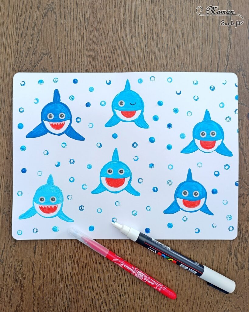Peindre des requins mignons avec un rouleau de PQ en carton : activité créative, peinture, récup' et manuelle enfants - Recyclage et Surcyclage de rouleaux de papier toilette en carton - Peinture du corps, des nageoires et de l'aileron - Coloriage au pinceau - Dessin de la langue au feutre puis gommettes Yeux - Bulles pour décorer le tour avec des pailles - Bricolage facile et rigolo - Thème animaux marins, océans, mer, été - Bricolage et décoration sympa et facile - Arts visuels maternelle et élémentaire - Cycles 1 et 2 - Créativité - tutoriel photos - mslf