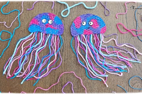 Fabriquer des méduses en papier à bulles et laine : activité créative, peinture, récup' et manuelle enfants - Recyclage et Surcyclage de papier à bulles et de chutes de laines et fils - Peinture rose, bleue, violette sur le papier à bulles - Consolidation avec du papier cartonné - Scotchage de la laine au dos - Yeux rigolos - Bricolage facile et rigolo - Thème animaux marins, océans, mer, été - Bricolage et décoration sympa et facile - Arts visuels maternelle et élémentaire - Cycles 1 et 2 - Créativité - tutoriel photos - mslf
